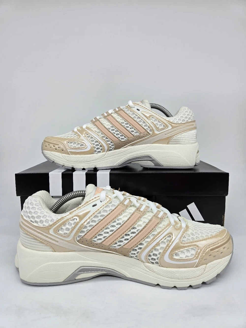 adidas Women's Adistar Control 5 Off White Blush Pink Grey Shoes Size 9.5 New